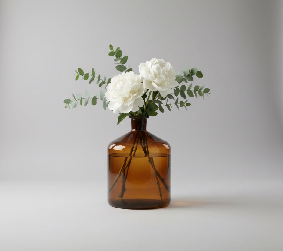 Elegante Vase aus Braunglas im Vintage-Stil – 2 Liter Volumen