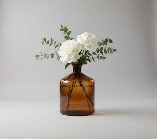 Elegante Vase aus Braunglas im Vintage-Stil – 2 Liter Volumen